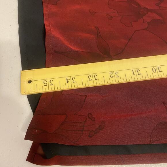 Ann Taylor 100% Silk Skirt Size 2 Burgundy Lined Floral Full Length Straight - Picture 4 of 10